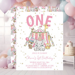 Papier Budget Carnaval rose Circus 1er anniversaire de l'