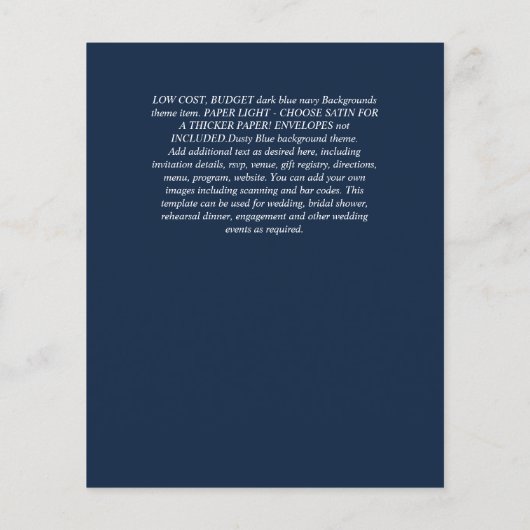 Papier Budget CATHOLIQUE MARIAGE chrétien INVITATIONS ver (Dos)