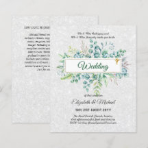 Budget CATHOLIQUE MARIAGE chrétien INVITATIONS ver