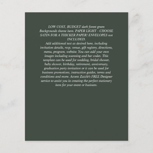 Papier Budget CATHOLIQUE MARIAGE chrétien INVITATIONS ver (Dos)