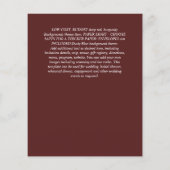 Papier Budget CATHOLIQUE MARIAGE chrétien INVITATIONS ver (Dos)