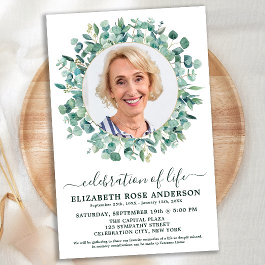 Papier Budget Célébration de la vie Eucalyptus Photo Funé