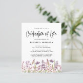 Papier BUDGET Célébration de la vie Invitation | FLEUR SA (Debout devant)