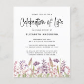 Papier BUDGET Célébration de la vie Invitation | FLEUR SA (Devant)