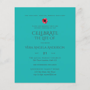 Papier Budget Célébration de la vie Invitation funéraire
