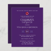 Papier Budget Célébration de la vie Invitation funéraire  (Devant / Derrière)