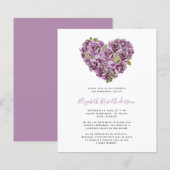 Papier BUDGET Célébration de la vie Invitation | Hydrange (Devant / Derrière)