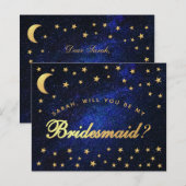 Papier Budget Céleste Gold Stars Bridesmaid Proposition (Devant / Derrière)