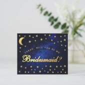 Papier Budget Céleste Gold Stars Bridesmaid Proposition (Debout devant)