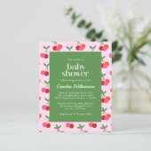 Papier Budget Cerise Fruit Rose Vert mignonne Baby shower (Debout devant)