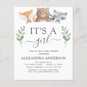 Papier Budget C'est un Baby shower de filles Bois de verd