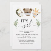 Papier Budget C'est un Baby shower de filles Eucalyptus d (Devant / Derrière)