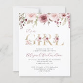 Papier Budget C'est une fille Baby shower Bourgogne (Devant)