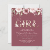 Papier Budget C'est une fille Baby shower Bourgogne (Devant)