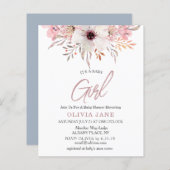 Papier Budget C'est une petite fille Baby shower Invitati (Devant / Derrière)
