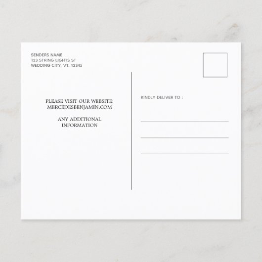 Papier Budget Chaîne Éclairage Mariage Enregistrer La Dat (Dos)