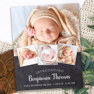 Papier Budget Chalkboard Baby 4 Photo Merci de naissance