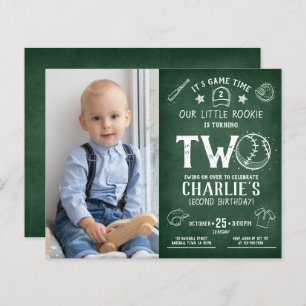 Papier Budget Chalkboard Baseball Photo 2e anniversaire