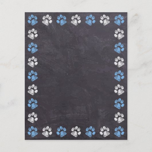 Papier Budget Chalkboard Empreintes de pattes Blue Boy Ba (Dos)