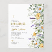 Papier Budget Chamomile & Eucalyptus Christening Invitati (Devant)