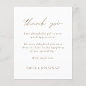 Papier Budget Champagne Gold Texte Mariage photo Merci (Devant)