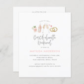 Papier budget Champagne rose fille chic bachelorette (Devant / Derrière)