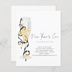 Papier Budget Champagne Script Nouvel An Invitation Révei