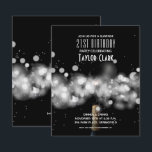 Papier Budget Champagne Sparkle 21e anniversaire Invitati<br><div class="desc">Bouteille de champagne, étincelant et lumières floues sur un arrière - plan noir sont imprimés sur un prix abordable, prix de 110 lb carton blanc brillant semi-brillant disponible en 3 tailles. Parfait pour les invitations à des fêtes de 21e anniversaire (ou tout âge), les invitations à des fêtes d'anniversaire, les...</div>