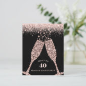 Papier Budget Champagne Toast Black 40e anniversaire Invi (Debout devant)
