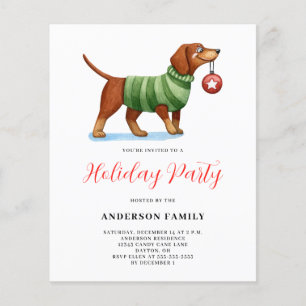 Papier Budget Chandail de chien Noël Invitation de Noël