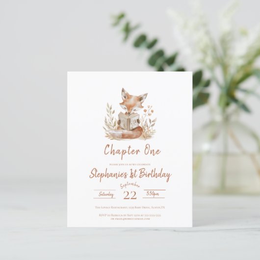 Papier Budget Chapitre Un Fox Lecture Livre 1er Anniversa (Debout devant)