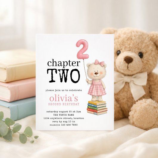 Papier Budget Chapter Two Bear Book Girl 2nd Birthday
