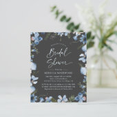 Papier Budget Charcoal Blue Chic Bridal Shower Invitation (Debout devant)