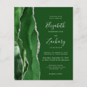 Papier Budget Chasseur Vert Agate Argent QR Code Mariage (Devant)