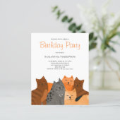 Papier Budget Chat Anniversaire Fête Invitation (Debout devant)