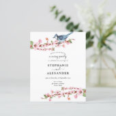 Papier Budget Cherry Blossom Bird QR Soirée Invitation (Debout devant)