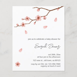 Papier Budget Cherry Blossom Floral Baby showers Invitati