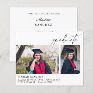 Papier Budget Chic 2 Multi Photo Graduate Faire-part