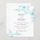 Papier BUDGET Chic AQUA Magnolia Flower Branch Mariage (Devant / Derrière)