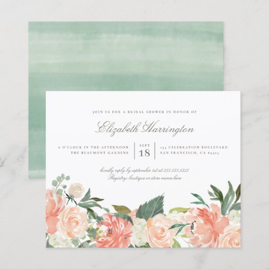 Papier Budget Chic Aquarelle Ressort Fête des mariées flo (Devant / Derrière)