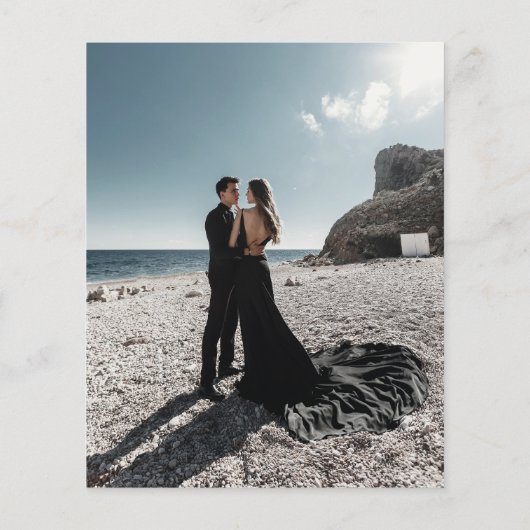 Papier Budget Chic Arch Élégante Typographie Mariage phot (Dos)