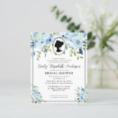 Papier Budget Chic Blue Florals Fête des mariées de régen (Debout devant)