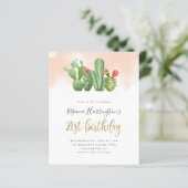 Papier Budget Chic Blush Watercolor Cactus 21e anniversai (Debout devant)