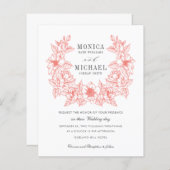 Papier BUDGET Chic CORAL Magnolia Wreath Mariage (Devant / Derrière)