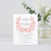 Papier BUDGET Chic CORAL Magnolia Wreath Mariage (Debout devant)