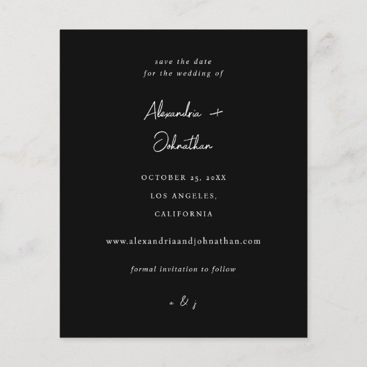 Papier Budget Chic Design Photo Enregistrer la date 2 Bla (Dos)