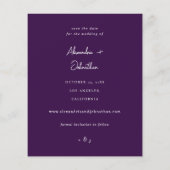 Papier Budget Chic Design Photo Enregistrer la date 2 Pur (Dos)
