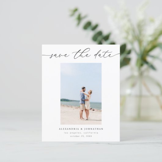 Papier Budget Chic Design Photo Enregistrer la date 3 (Debout devant)