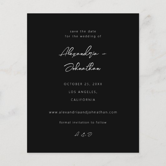 Papier Budget Chic Design Photo Enregistrer la date 3 Bla (Dos)