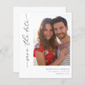 Papier Budget Chic Design Photo Enregistrer la date 5 (Devant / Derrière)